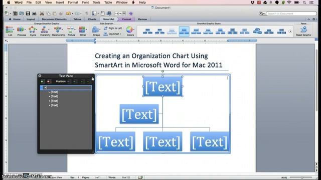 Creating SmartArt in Microsoft Word for Mac 2011