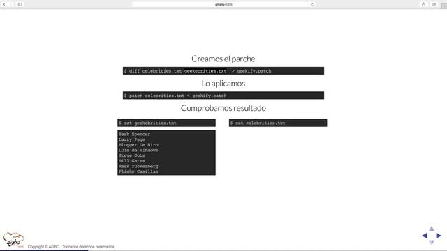 14. Al principio en Git todo era diff y patch