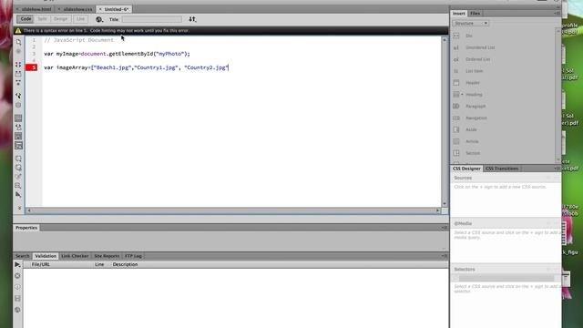 SlideShow with HTML CSS and Javascript