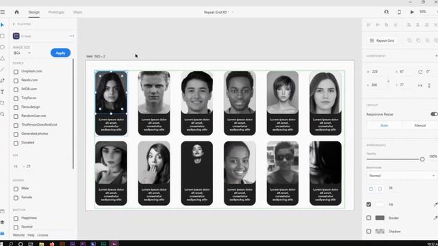 Adobe Xd Tutorial : Repeat Grid | UI & UX Design Tutorial | How to use Tools