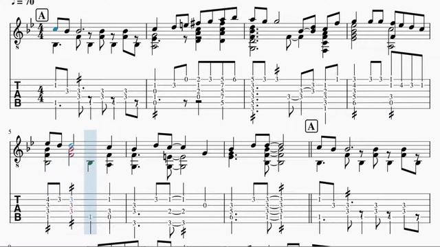 Partitura Y Tablatura The Beatles - Yesterday Guitarra Acústica