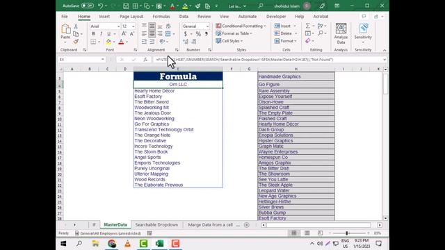 Searchable Data Validation List.   Searchable Drop-Down List in Excel.
