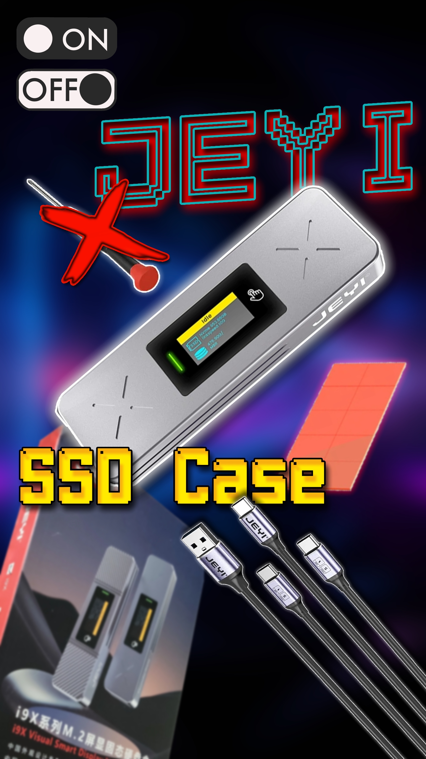 Умный корпус JEYI i9X для SSD M.2 (SSD Case) + Unboxing + Test + ASMR