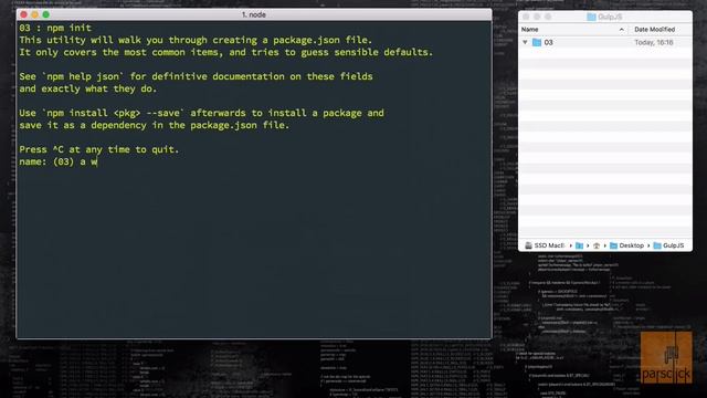 ۳-  فایل package.json برای نود