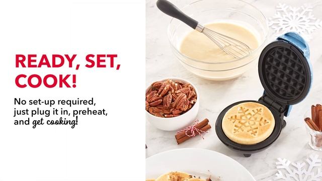 Snowflake Mini Waffle Maker with Snowflake Print