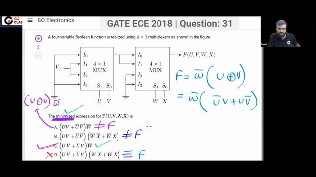 GATE ECE 2018 Question 31 - Multiplexer Question | Mux | GATE EC | Digital Logic