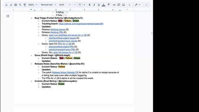Kubernetes Release Team Meeting for 20230707
