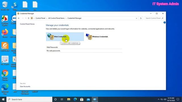 how to delete saved password from windows 10 credential manager