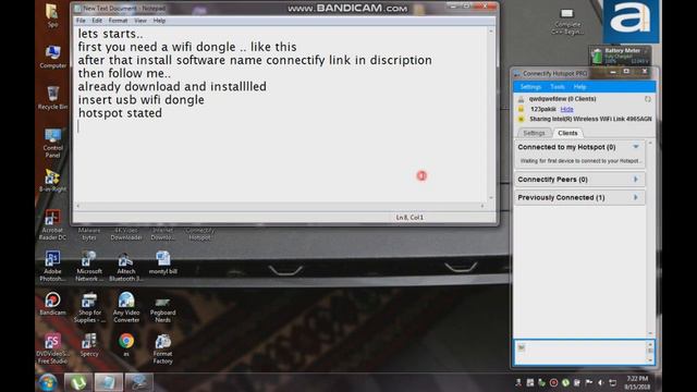 How To Create WIFI Hotspot PC or laptop using WIFI USB adapter