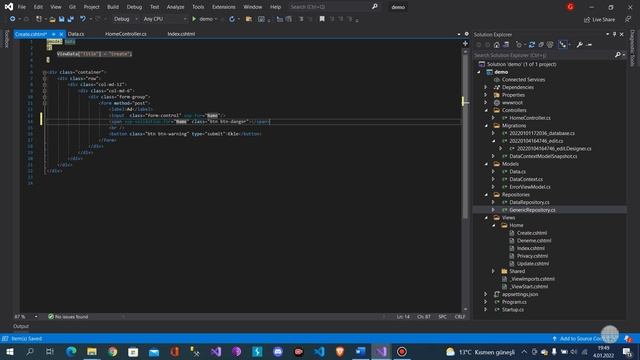 .Net Core 5.0 ile Emlak Sitesi - Repository ile Ekleme