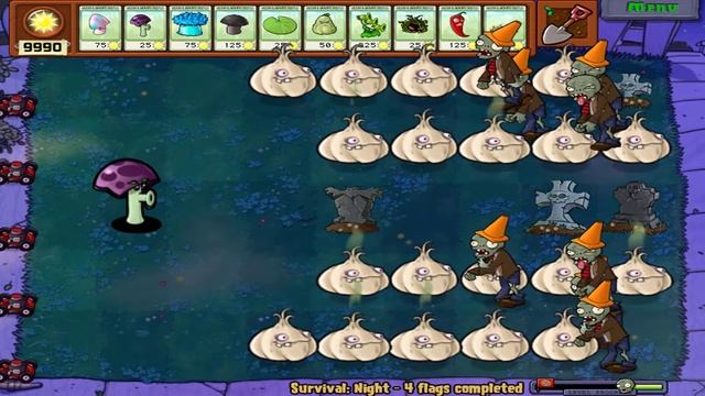 Plants vs Zombies Minigames Zombotany 2 - 1 Scaredy shroom vs All ZOmbie