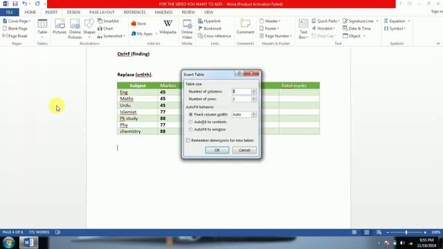 (PART 9) table full practically explanation | ms office 2013 full course step by step | Urdu/Hindi