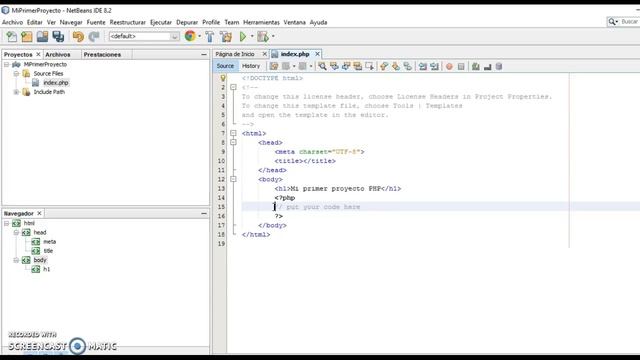 Crear un proyecto PHP con Netbeans
