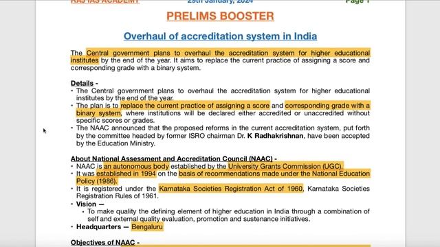 29th January - Prelims Booster - Current Affairs | UPSC | IAS | IAS 2024 (Hindi + English)