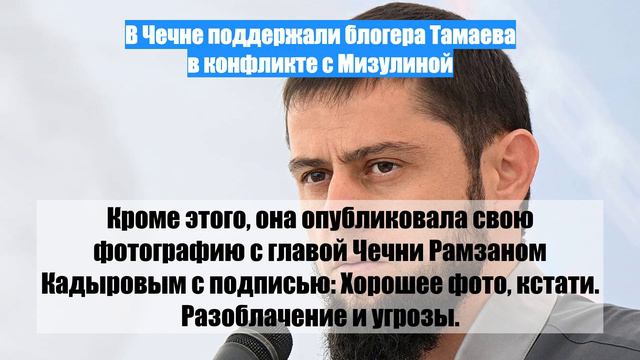 В Чечне поддержали блогера Тамаева в конфликте с Мизулиной