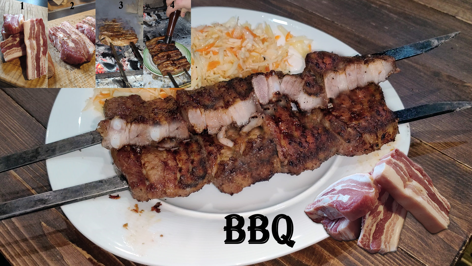 Грудинка BBQ на углях