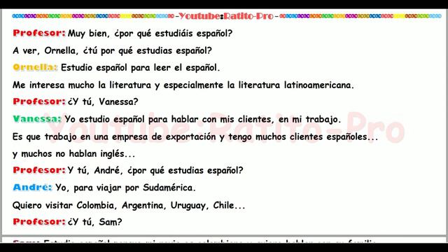 ♫ Conversaciones para aprender español ♫ Nivel A1- ♫ Learn Spanish  ♫ 1