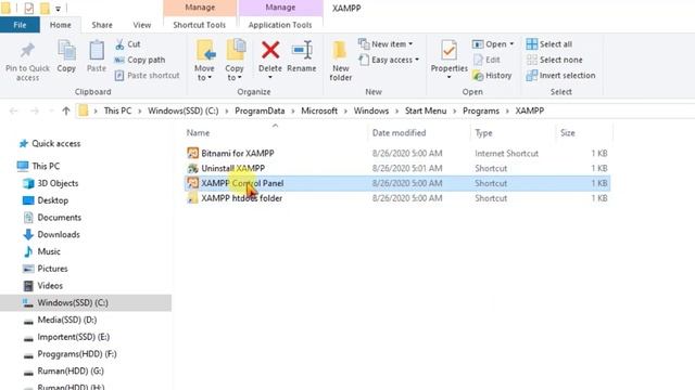 How to fix error: Cannot create file F:xamppxampp-control.ini. Access is denied