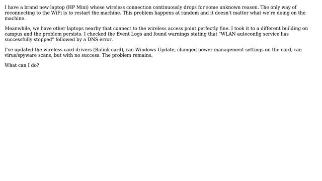 Wireless problems on HP Mini 1103 with Windows 7 32-bit installed