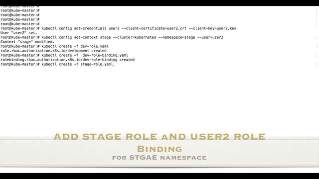 kubernetes Setting up Role Based Access Control