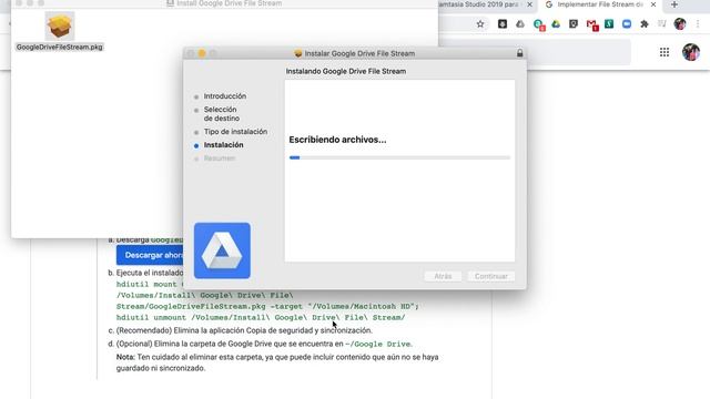 Habilitar Google Drive File Stream en Mac