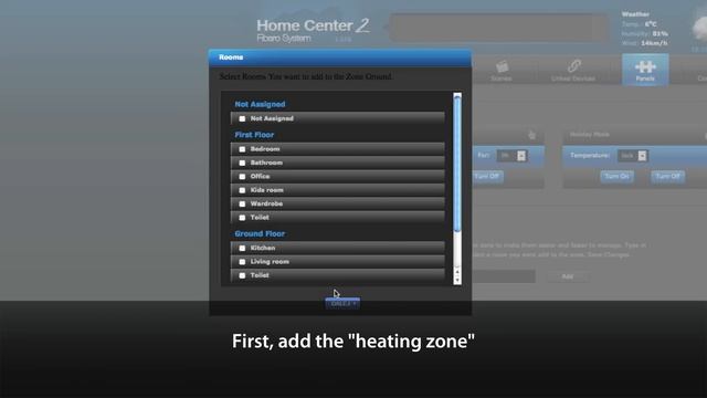 Home Center 2 - FIBARO smart home system dashboard