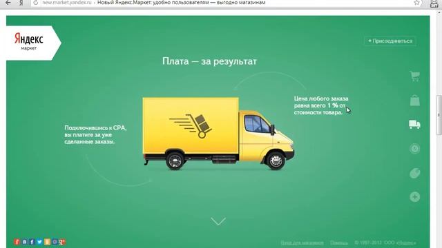 Новый Маркет.Яндекс по модели CPA с оплатой за действие!