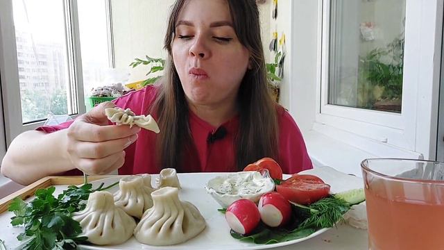 МУКБАНГ Хинкали  khinkali eating #мукбанг #хинкали