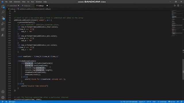 Alarm Clock using Vanilla JS Multiple Alarms