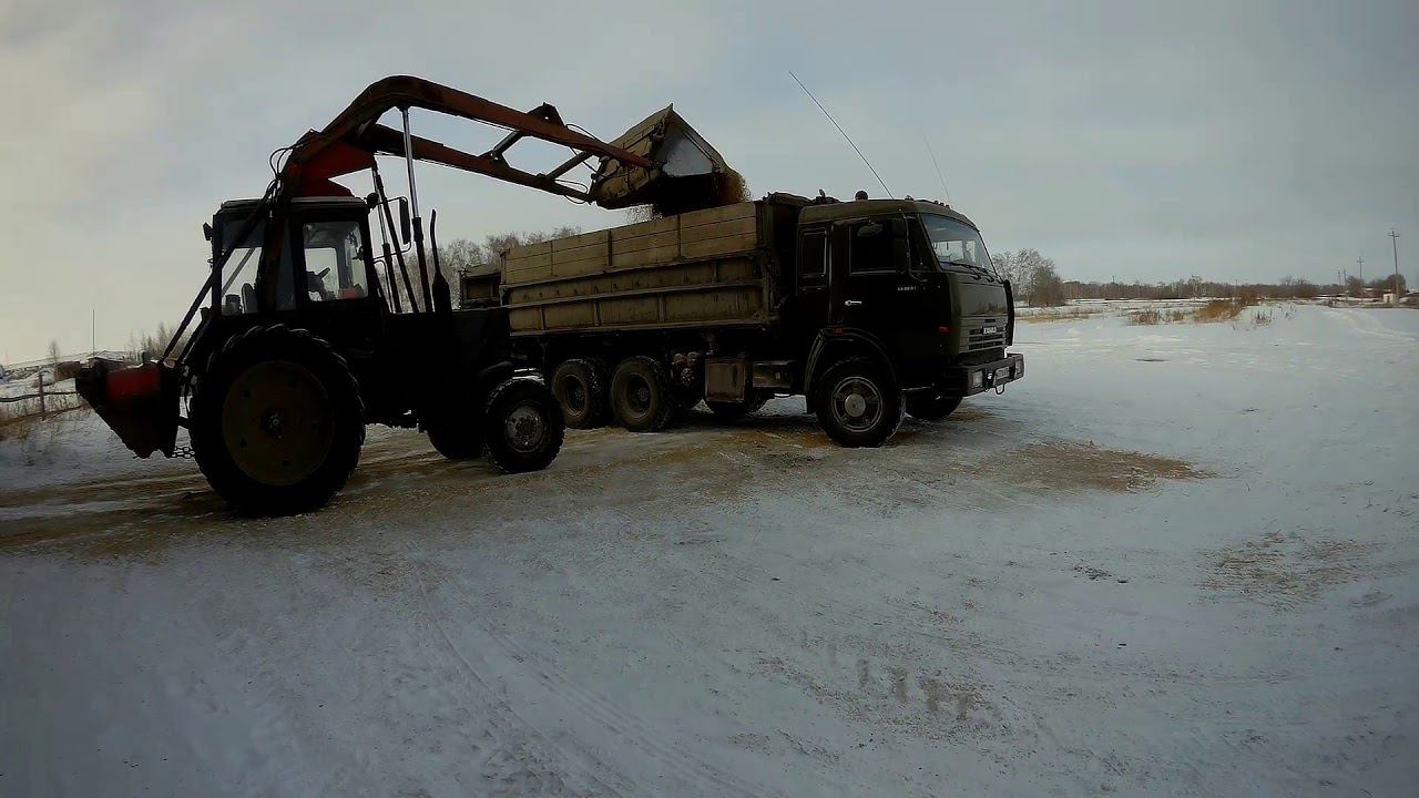 КАМАЗ 55 102, загрузка ячменём, обратный рейс с комбикормом!