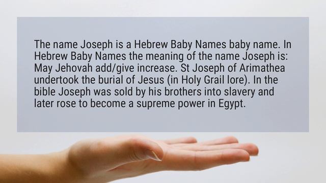 What does the name Joseph mean?