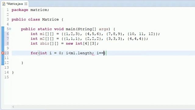sabiranje matrica - programiranje: JAVA - ECLIPSE