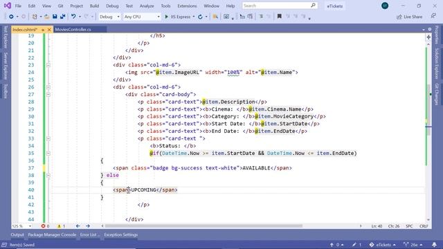 26. Designing the Movie card | ASP.NET MVC