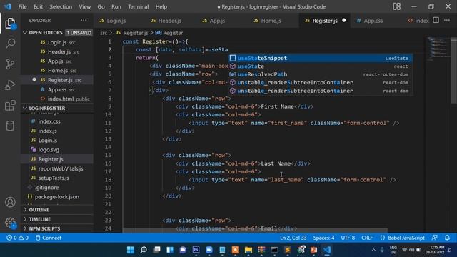 1.React js Registration Login with PHP MySQL  Reactjs Tutorial  React Js Login Register Example