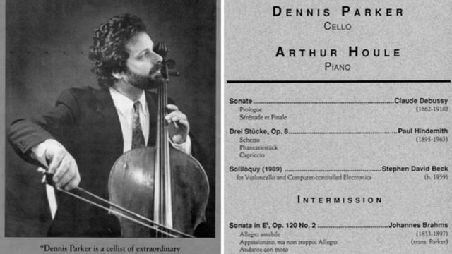 Brahms Sonata in Eb, Op. 120/2 (transcr. Parker) – Dennis Parker, cello; Arthur Houle, piano 3/24/9