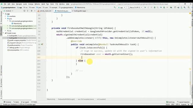 Firebase google sign in android