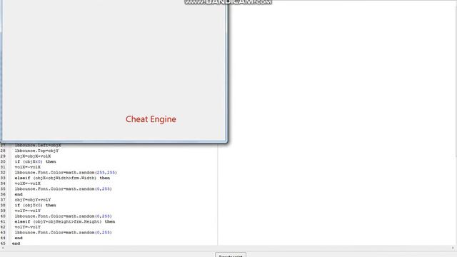 Bouncing Object In Cheat Engine 6.8.3 / Lua 5.3 scripting