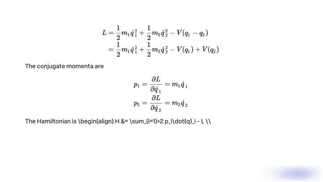 A Hamiltonian like formulation can be set up in which $dot{q}$ and $dot{p} {l}$ are the independent
