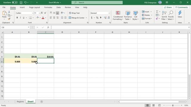 Precision of Excel Calculations - Office 365