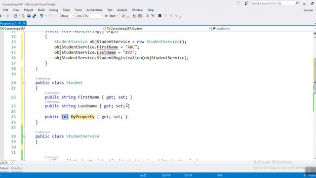 Single Responsibility Principle C#