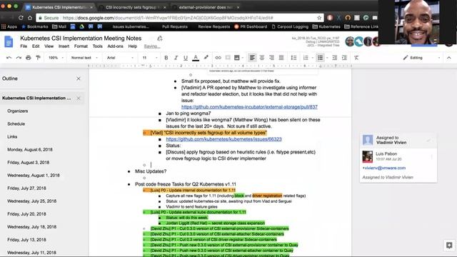 Kubernetes SIG Storage - CSI Implementation Workgroup 20180806