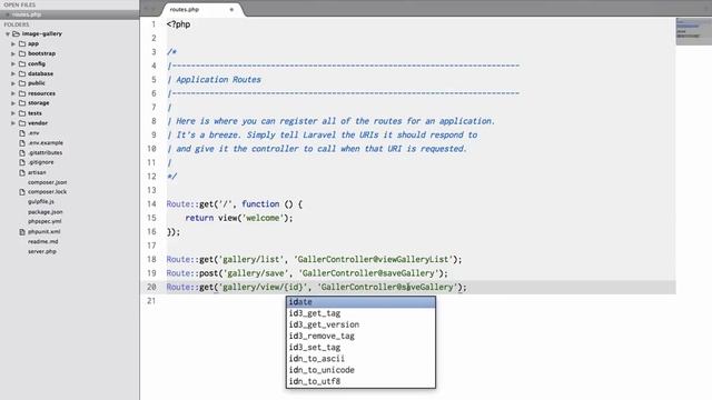Laravel Gallery App - 1 - Creating the Migrations and Routes