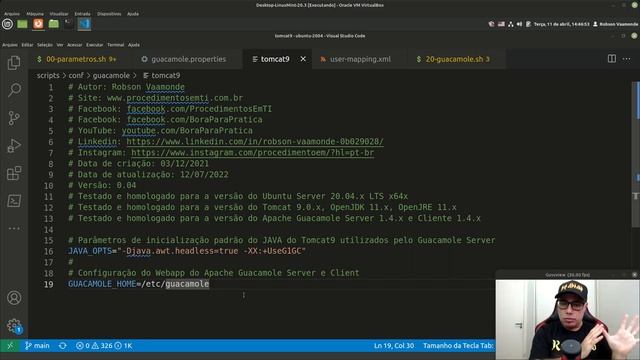 ? 20-guacamole.sh Customizando o Script e Arquivo de Configuração do Apache Guacamole Server PARTE0
