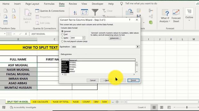 HOW TO SPLIT TEXT IN EXCEL