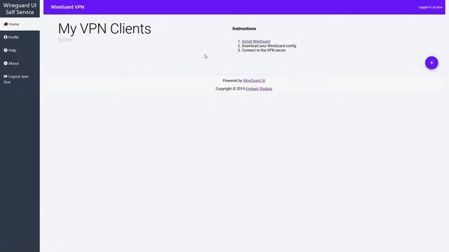 WireGuard UI Front Admin Demo