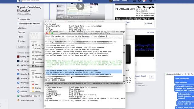 Mining Superior Coins on  MAC