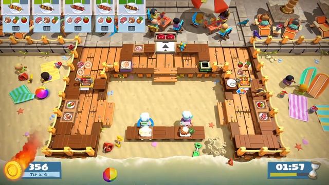 Overcooked! 2 - Surf 'N' Turf - World 2-1 - 3 Stars
