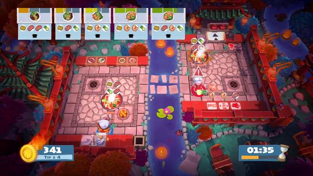 Overcooked 2: Chinese New Year DLC - PLATINUM STAR Stage 1-4 (Two Player Co-op Gameplay)