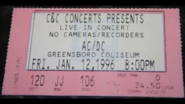 AC/DC - Who Made Who - Greensboro USA - January 12, 1996 ( with Phil Rudd )