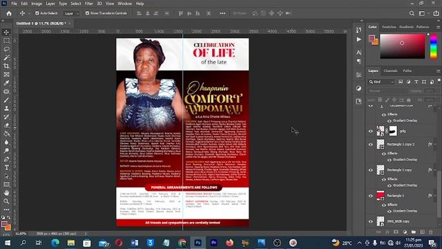 Ghanaian Funeral Poster, Banner, Invitation Tutorials  | Photoshop |